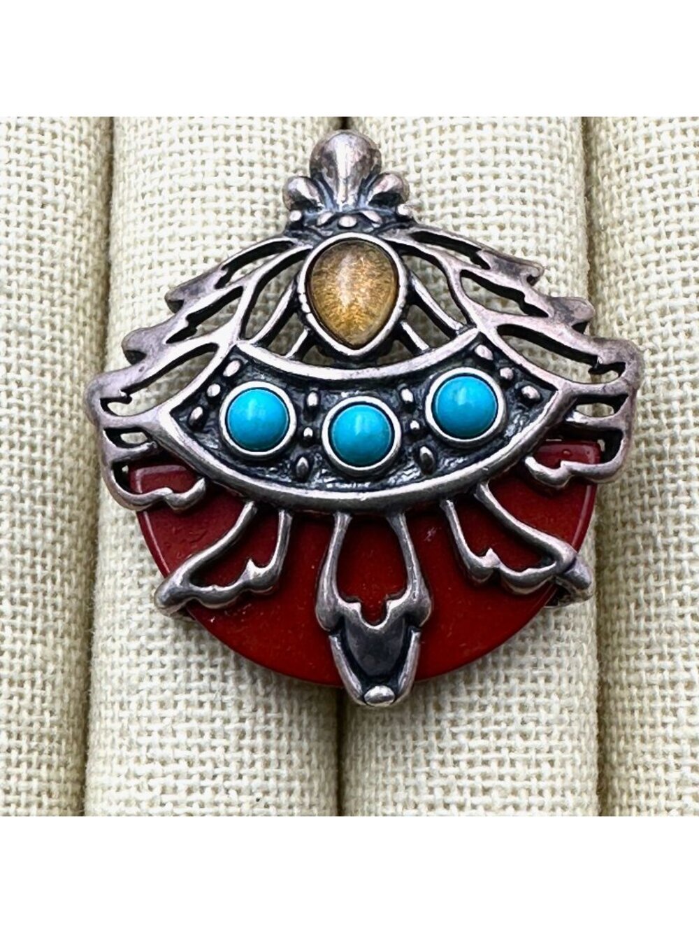 Carolyn Pollack Relios Blue Turquoise Sterling Silver Enhancer Pendant
